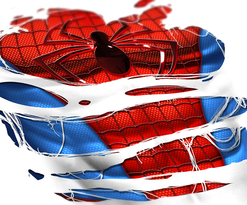 Spider-Man compression tee close-up
